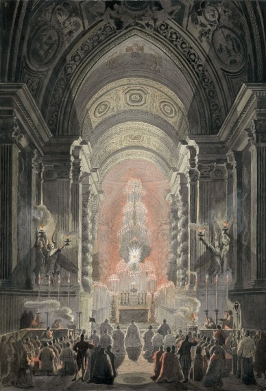 Una installazione di Bernini durante le Quarantore presso la Cappella Paolina - immagine da Internet